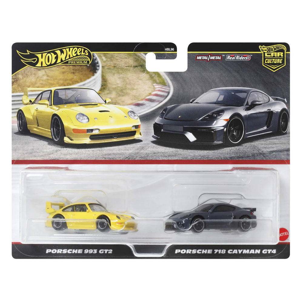 Hot Wheels 2 Pack Porsche 993 GT2 & Porsche 718 Cayman GT4