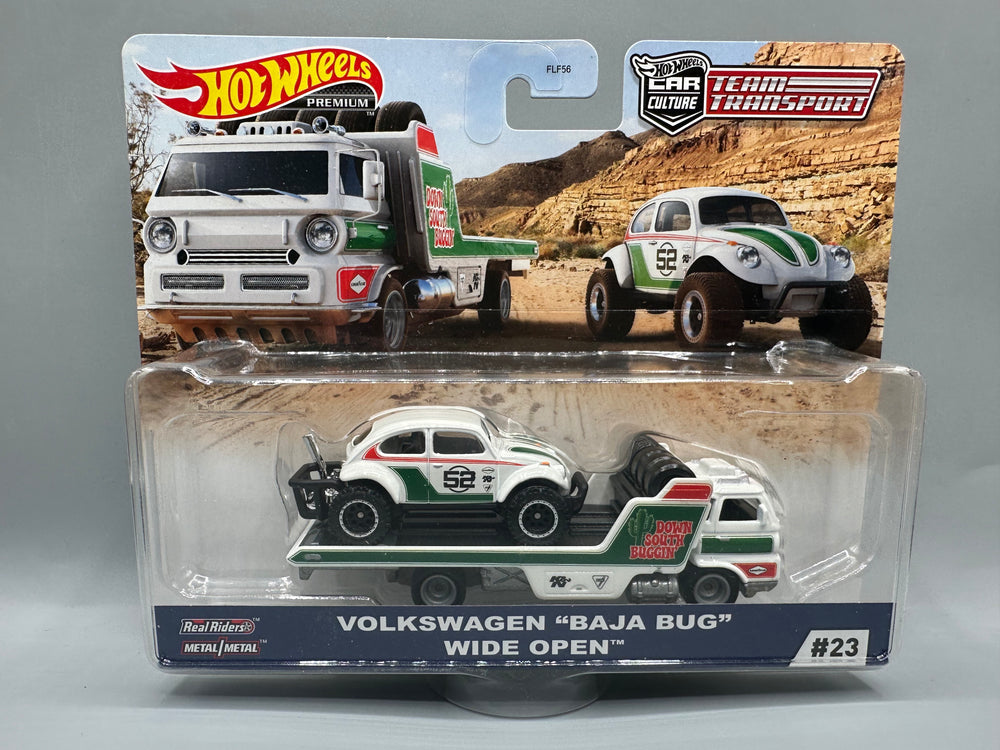 Hot Wheels Team Transports VW Volkswagen Baja Bug & Wide Open