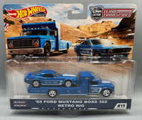 Hot Wheels Team Transport '69 Ford Mustang Boss 302 & Retro Rig
