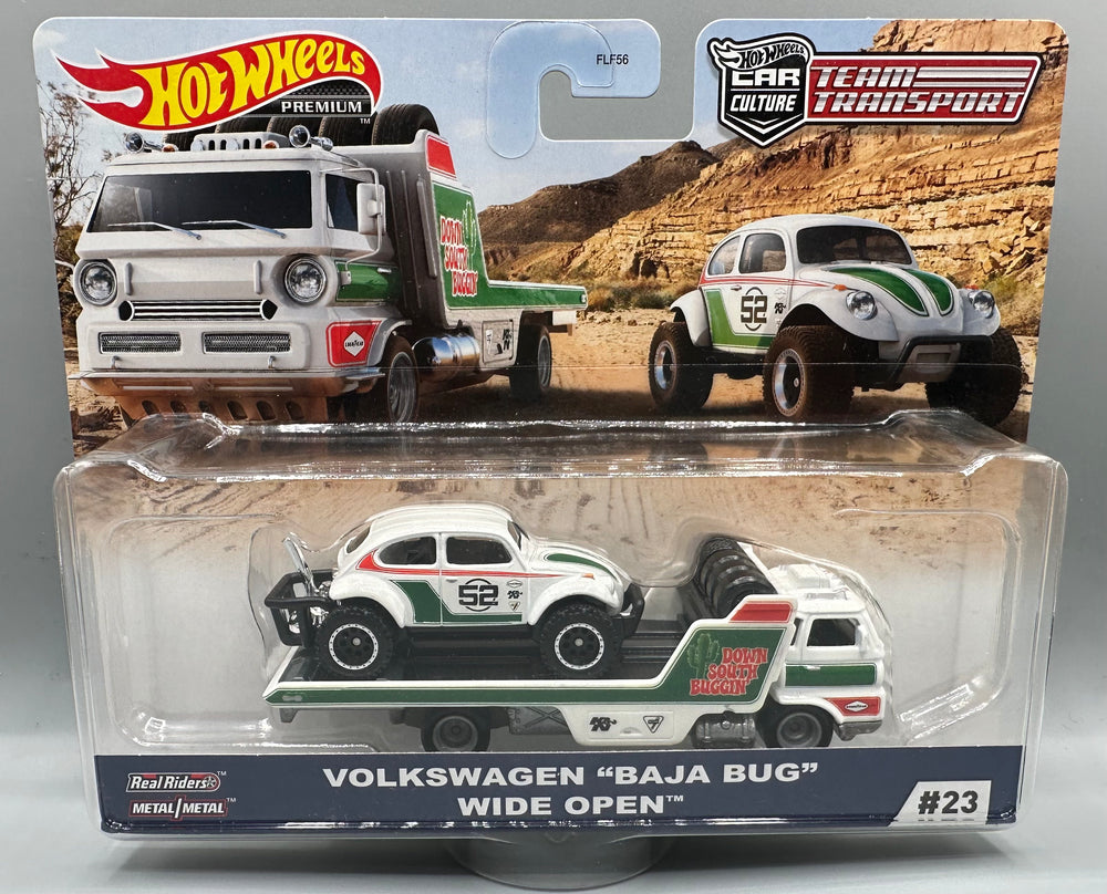 Hot Wheels Team Transport VW Volkswagen Baja Bug & Wide Open