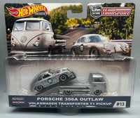 Hot Wheels Team Transport Porsche 356a Outlaw & VW Volkswagen Transporter T1 Pickup
