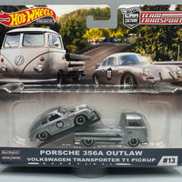 Hot Wheels Team Transport Porsche 356a Outlaw & VW Volkswagen Transporter T1 Pickup