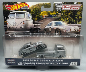 Hot Wheels Team Transport Porsche 356a Outlaw & VW Volkswagen Transporter T1 Pickup