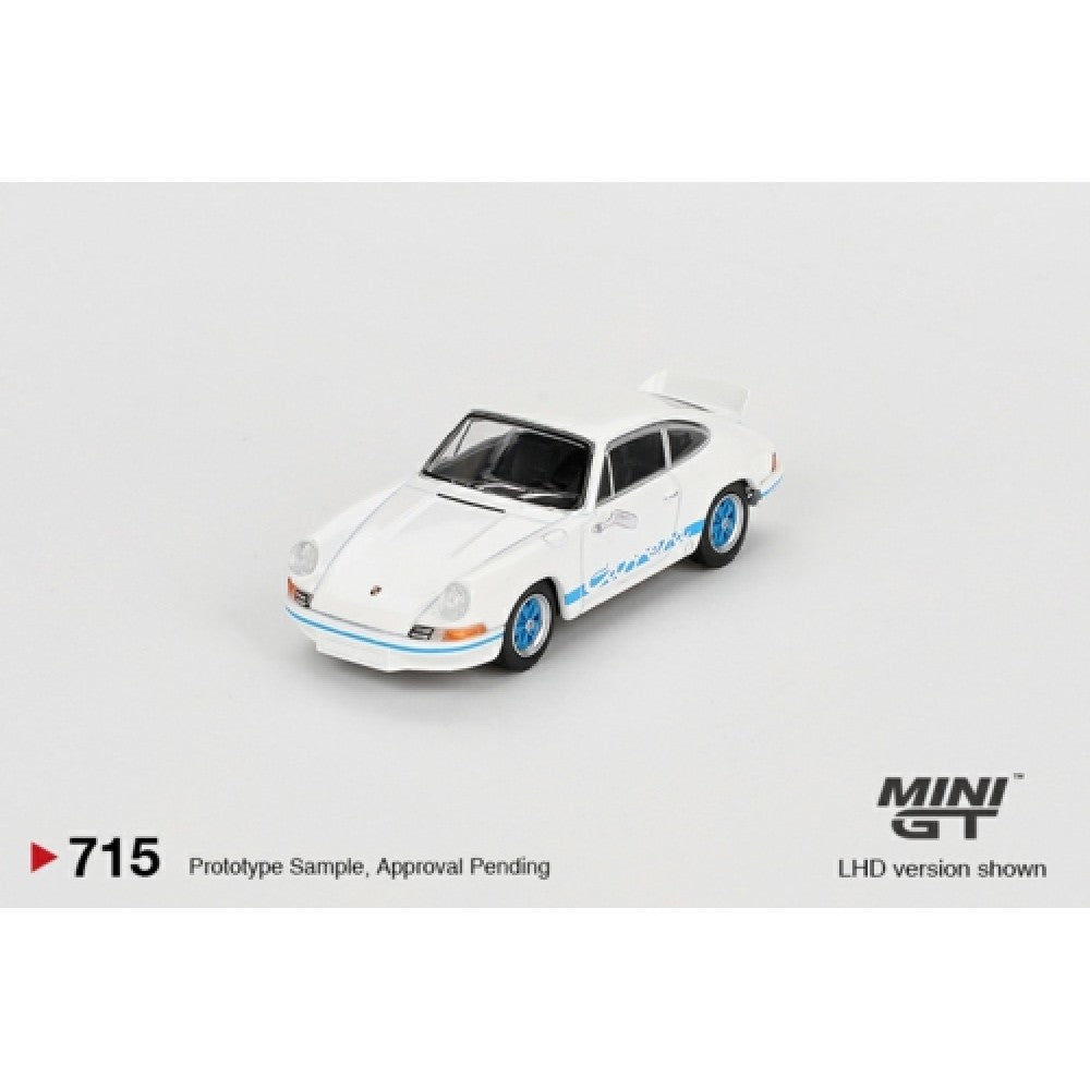 Mini GT 715 Porsche 911 Carrera RS 2.7 Grand Prix White Blue Livery