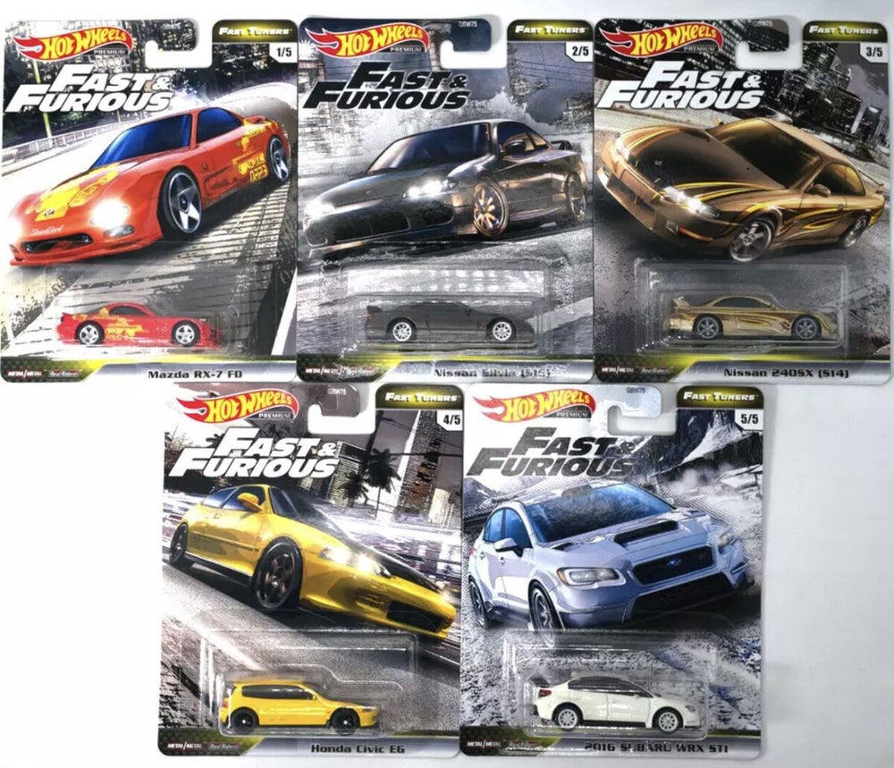 Hot Wheels Fast & Furious Fast Tuners 5 Car Set